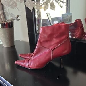Joan & David Chic Red Heeled Boots